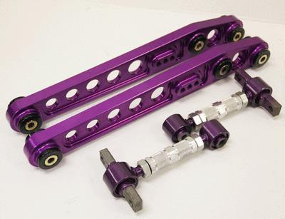 Purple type2 aluminum left+right side rear lower control arm+camber kit eg ef da