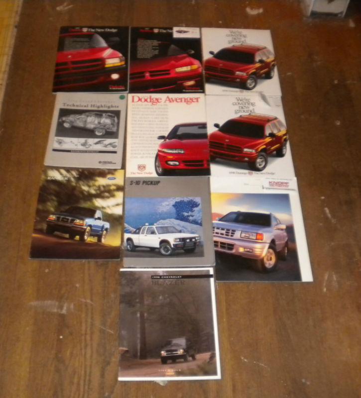 Lot of 10 original dealer sales brochures 1990s dodge dakota stratus durango