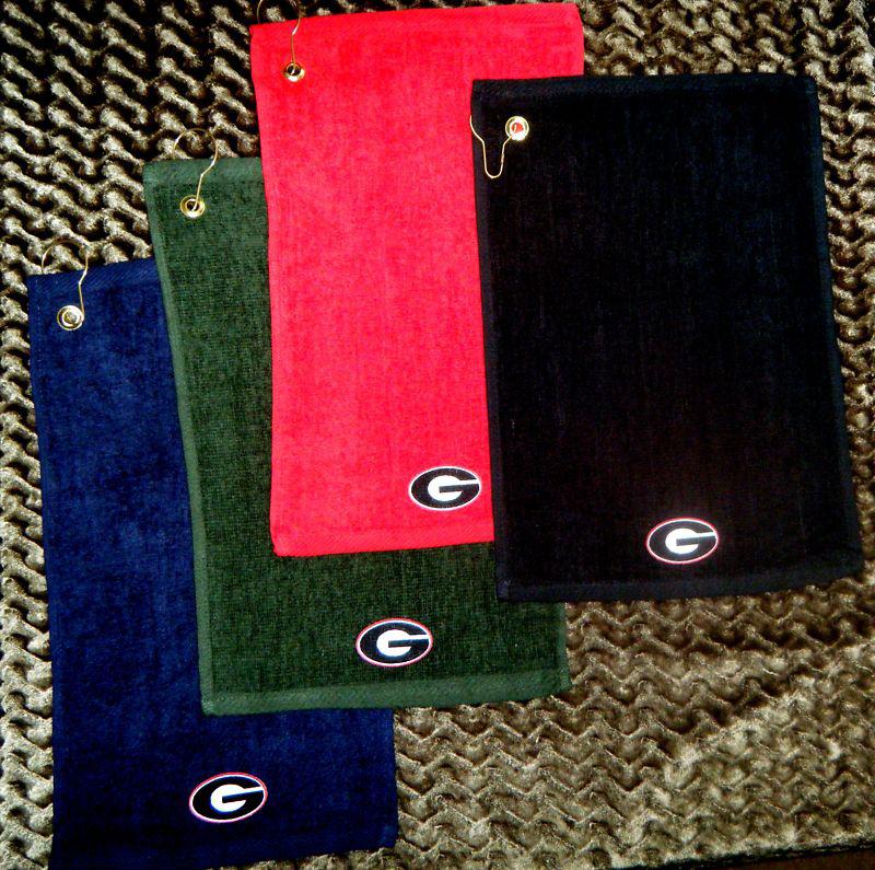 Georgia bulldogs   cotton golf towel towels  w/ hook & grommet attach to bag 