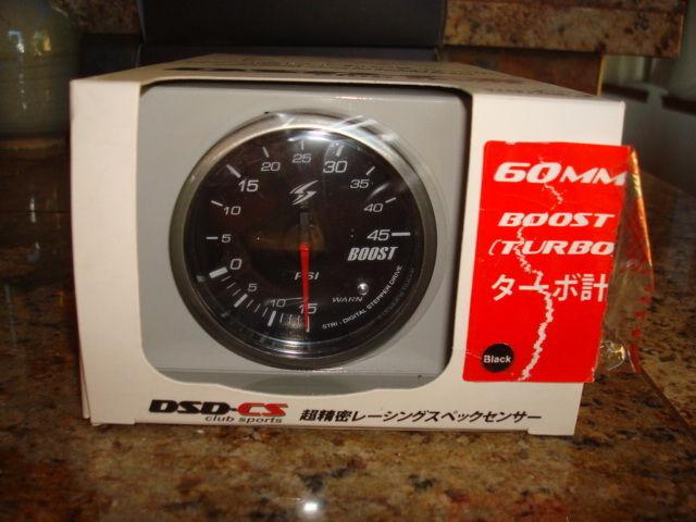 Stri dsd series 60mm black dial led 45 psi boost gauge electronic stepper dsd-cs