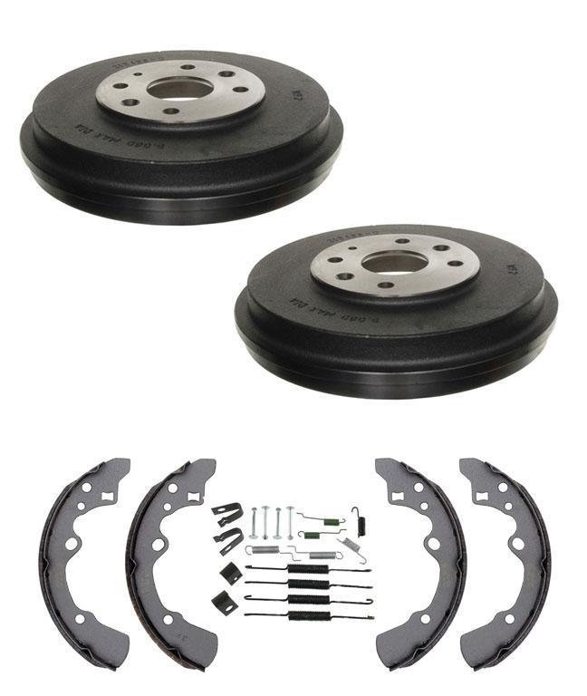 97-03 escort tracer (2) rear brake drums & shoes + brake springs 80033 bs598