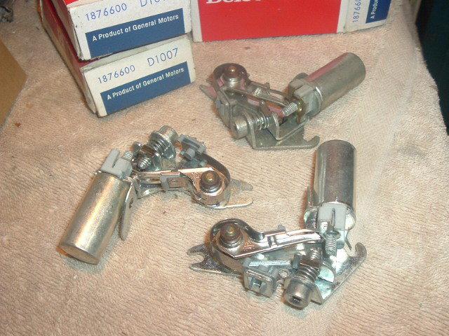 Pontiac chevrolet & gm delco uni point sets (3) nos