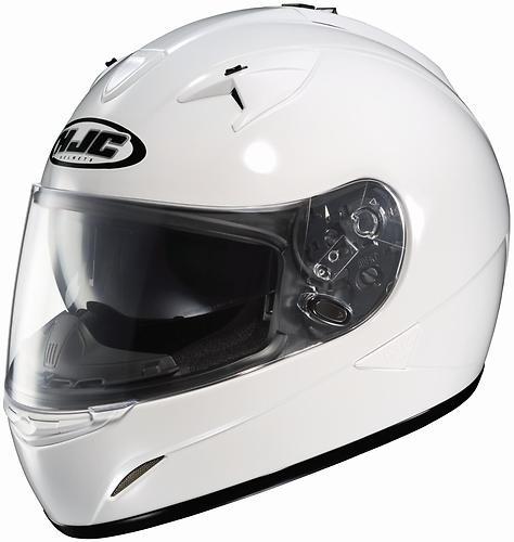 New hjc is-16 intergrated sunshield full-face adult helmet, gloss white, med/md