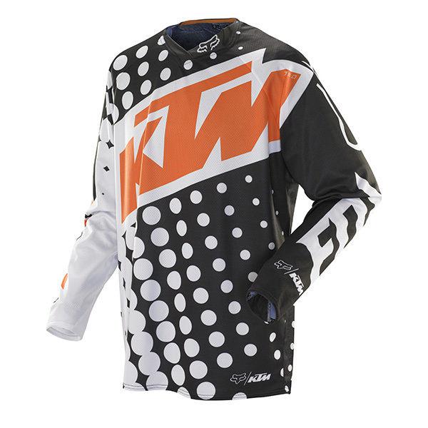 New 2014 fox racing mens adult mx atv riding black white 360 ktm jersey shirt