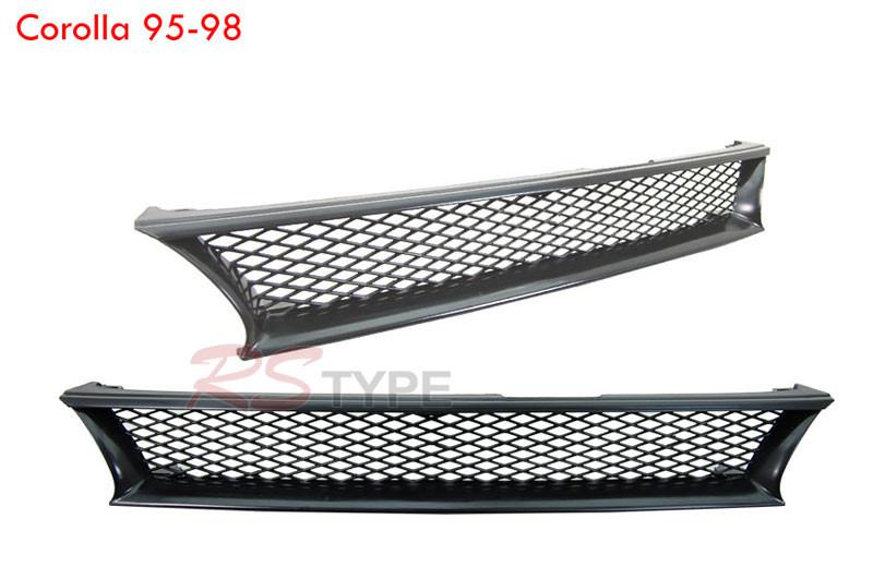 1995-1998 toyota corolla front mesh abs black grill grille 96 97