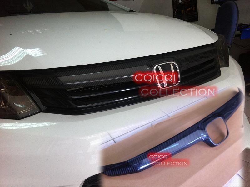 Carbon fiber honda 2012 civic sedan before facelift front grille cover ◎