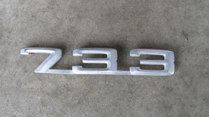 Bmw 733 rear trunk lid emblem e23 7 series oem badge 1979 