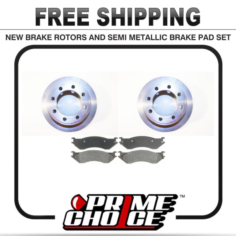 Premium rear metallic brake pads and disc rotors complete kit left & right pair