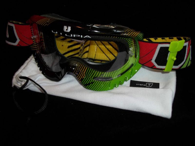 New genuine utopia slayer mx rasta goggles with pouch