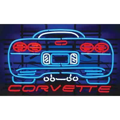 On the edge marketing neon sign corvette 31" width 20" height ea