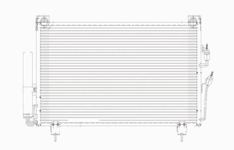 Replacement ac condenser parallel flow type 03-06 mitsubishi outlander mr958462