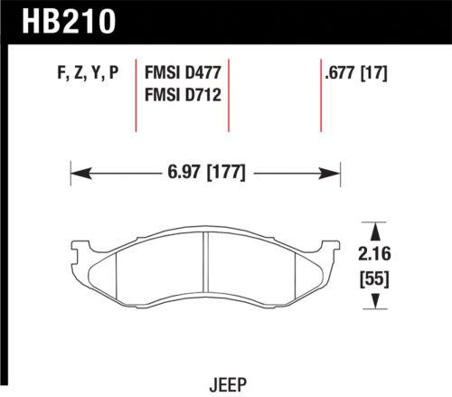 Hawk performance hb210f.677 disc brake pad