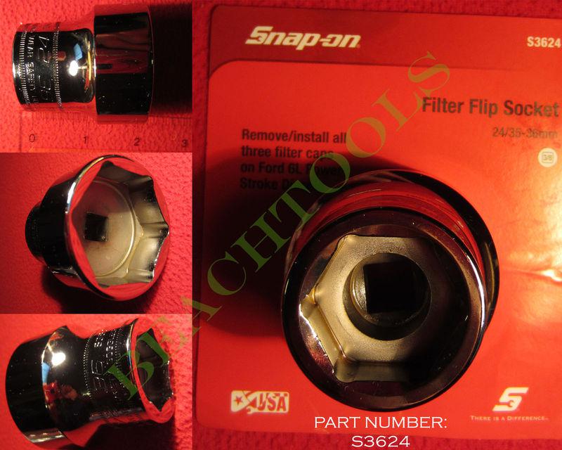 New snap on 3/8" 6 point 24mm / 35-36mm filter flip socket s3624