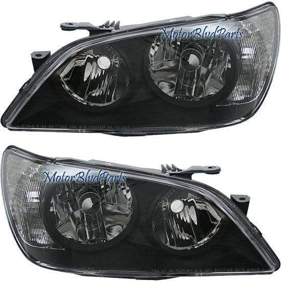 01-05 lexus is300 is 300 headlights headlamps black euro clear