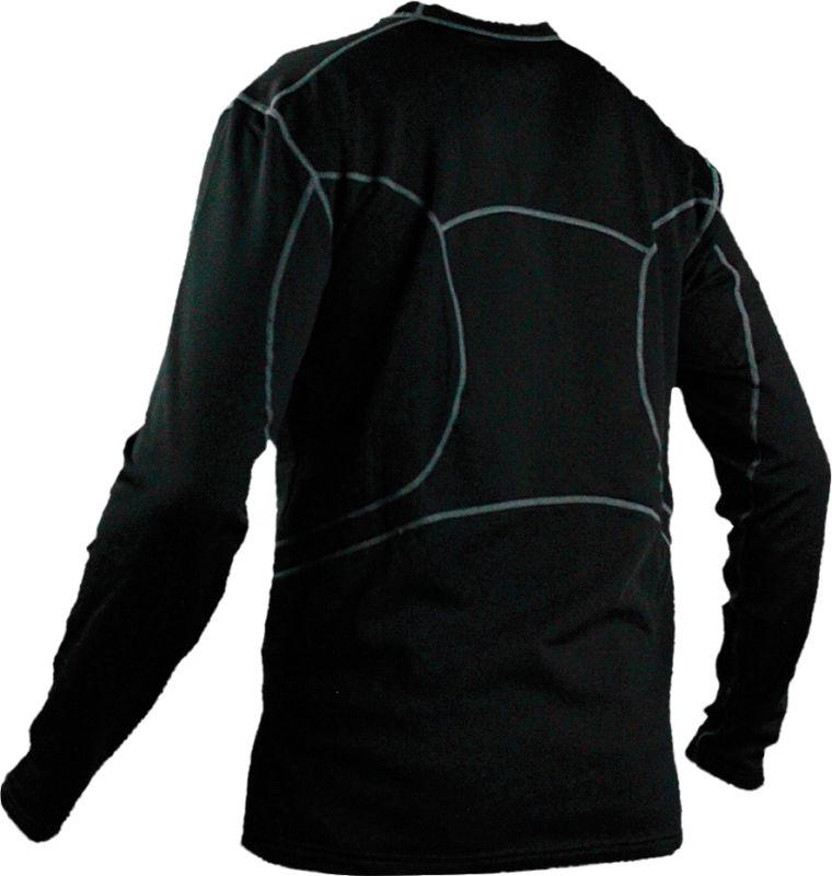 Venture battery operated heated base layer top black large