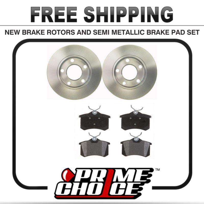 Premium rear metallic brake pads and disc rotors complete kit left & right pair