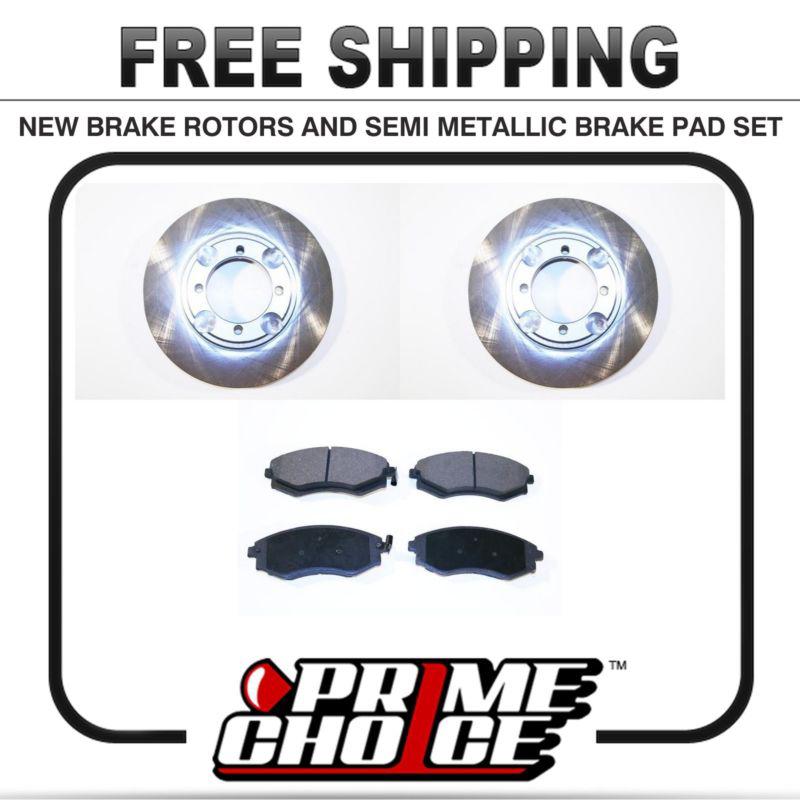 Premium front metallic brake pads and disc rotors complete kit left & right pair