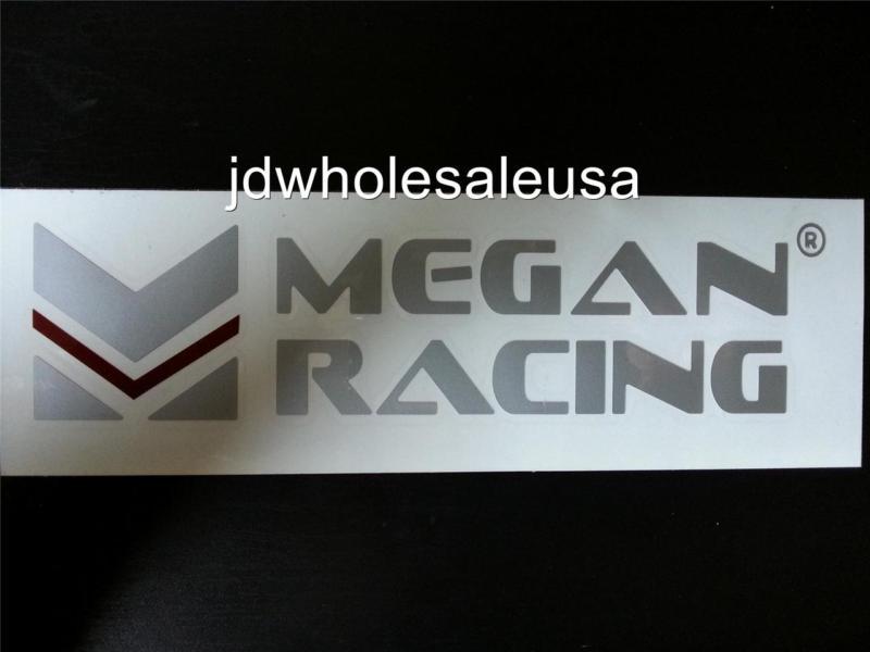 Megan racing decal sticker vinyl car truck sedan coupe hatch silver & burgundy