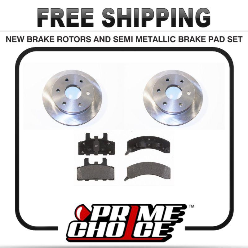 Premium front metallic brake pads and disc rotors complete kit left & right pair