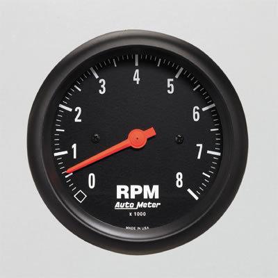 Autometer z-series tachometer 0-8,000 3 3/8" dia in-dash black face 2699