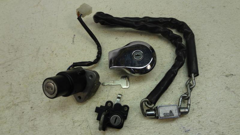 1982 yamaha virago xv750 750 y296' ignition switch helmet chain lock gas cap key