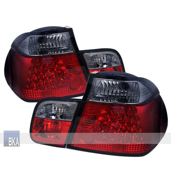 Red / smoke lens led tail lights lamps for bmw e46 3-series 4dr sedan 99-01