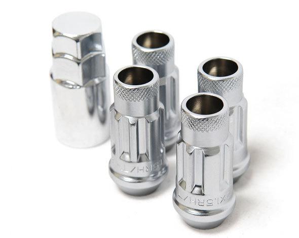 Muteki silver pearl sr48 locking lock set tuner style lug nuts 12x1.50 pitch