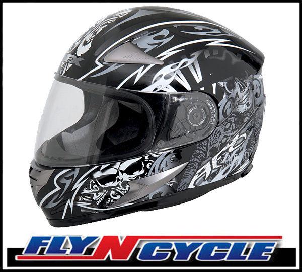 Afx fx-90 white shade xs full face motorcycle helmet dot ece