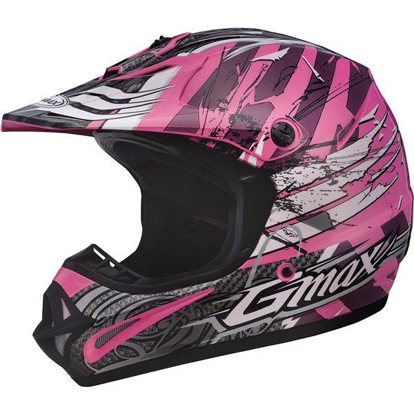 Pink/white s gmax gm46x-1 shredder youth helmet