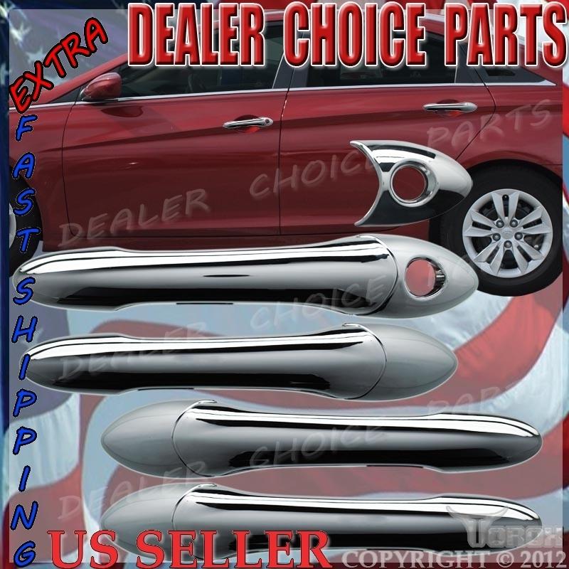 Chrome door handle covers set compatible with 2011-2013 hyundai sonata