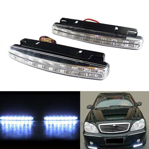 Car daytime running light 8 led drl daylight kit super white 12v dc head lamp