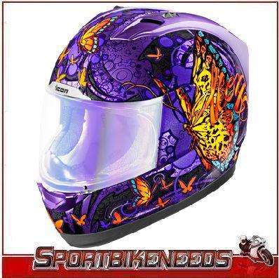 Icon alliance chrysalis helmet size xl x-large purple orange street motorcycle
