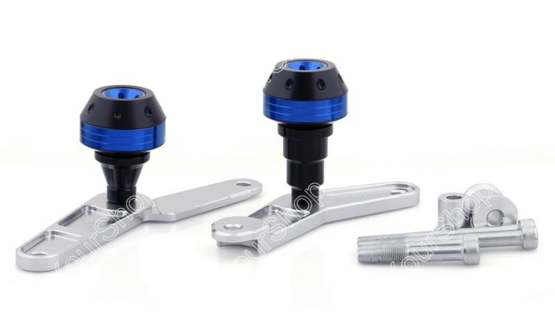 Frame sliders crash pads left right triumph daytona 675 2006-2012 blue