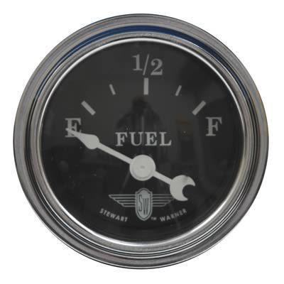 Stewart warner black wings electrical fuel level gauge 2 1/16" dia black face