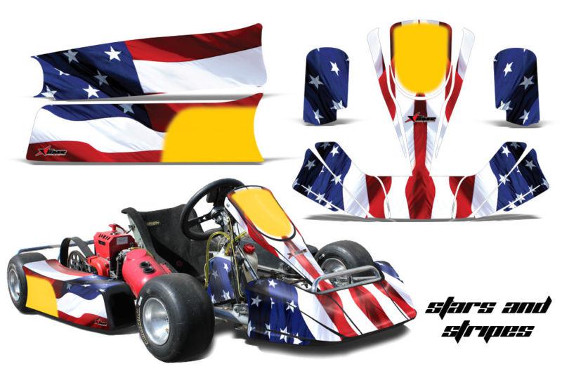 Amr racing graphic decal kit paul tracy pkt kid jr kart cadet part - usa flag