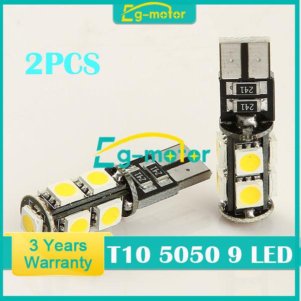 2x warm white t10 9 smd 5050 canbus no error car led smd interior lights 12v