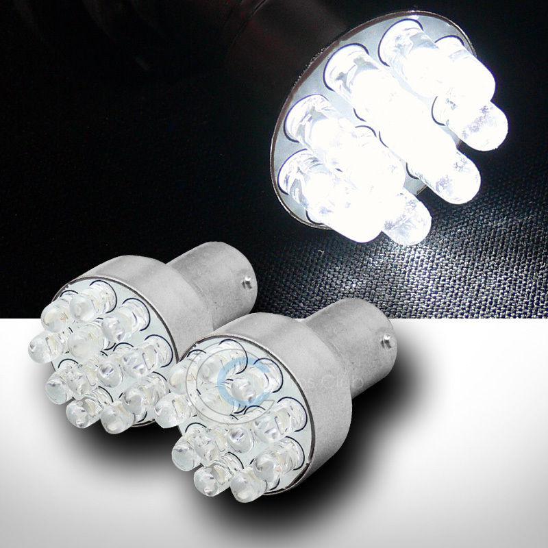 2pc white 1157 bay15d dual contact 12x led taillight taillamp light bulbs dc 12v