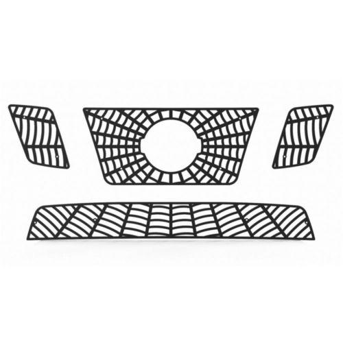 Nissan frontier 12-13 spider web black powdercoat truck grill insert add-on trim