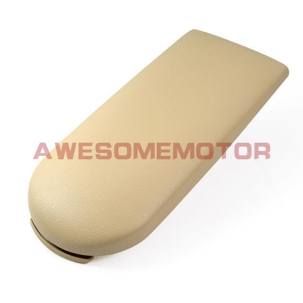 Dark beige leatherette center console armrest cover lid latch for vw passat b5