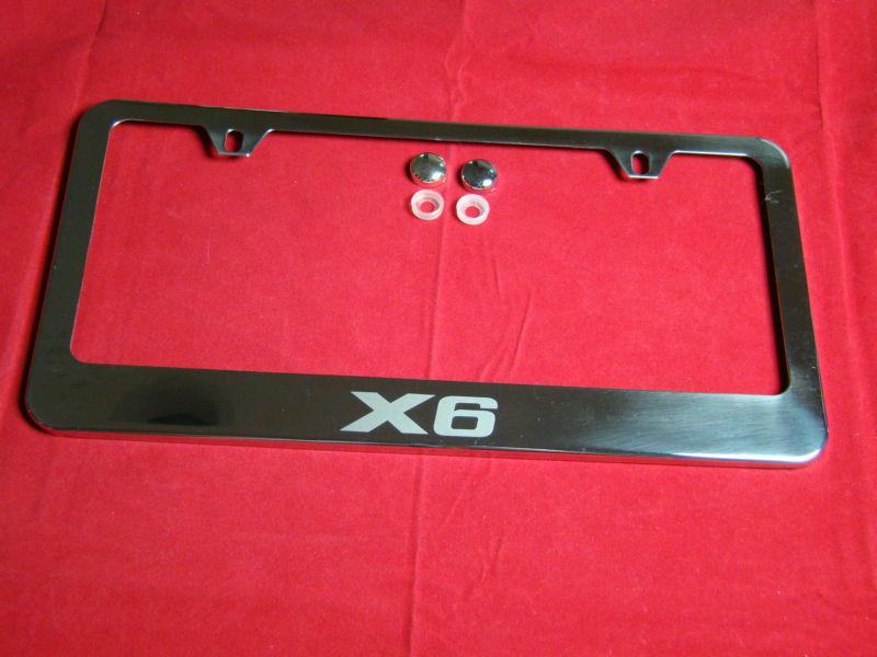 Bmw x6  license plate frame stainless steel chrome