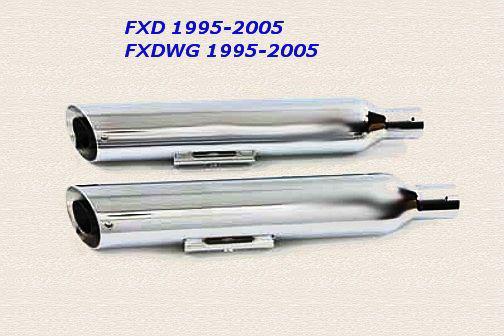 CHROME SLIP ON MUFFLER SET FOR HD BT FXD AND FXDWG MODELS - REMOVABLE BAFFLES, US $110.95, image 2