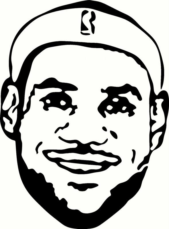 Lebron universal vinyl cut out decal, sticker in wht - 11" by 15"