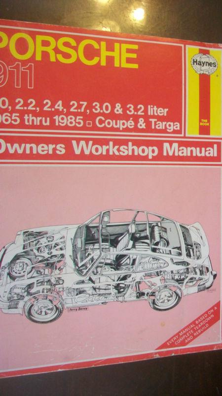 Haynes porsche 911 owners workshop manual, 1965 - 1985