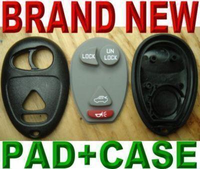 Brand new gm keyless remote fob replacement shell case + rubber button pad 4bts