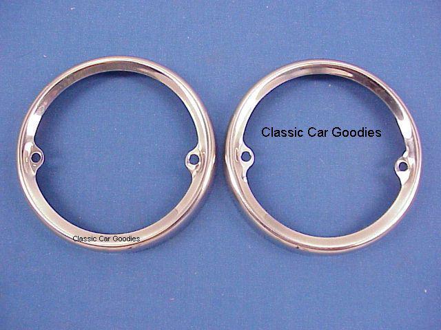 1958-1959 chevy truck tail light bezels (2) ss stepside