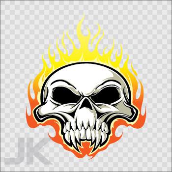 Decals stickers skull skulls flame flames fire vampire 0500 ab49a