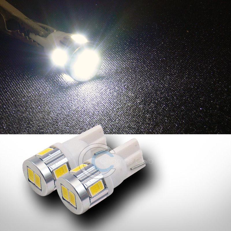 2p white t10 wedge 6x 5730 smd/smt led door/trunk/running light lamp bulb 12v