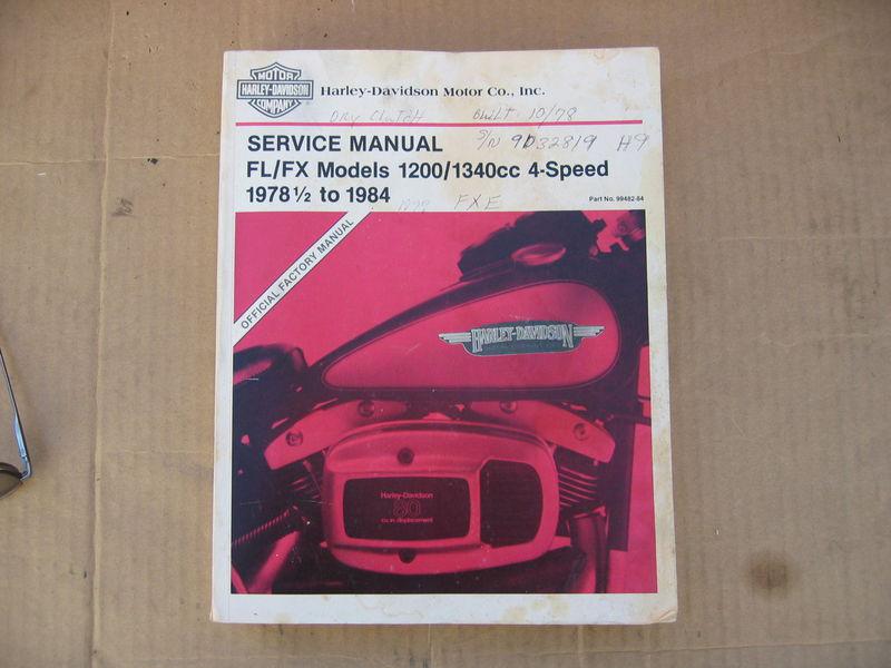 Shovelhead service manual fl/fx models 781/2 to 84 fxe super glide flh electragl