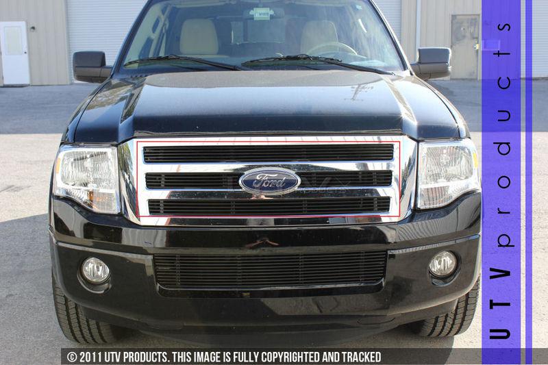 2007 - 2012 ford expedition 4pc upper black billet grille kit