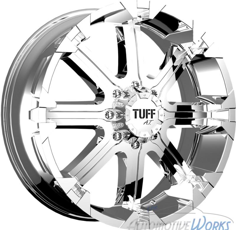 24x9.5 tuff t13 8x165.1 8x6.5  +15mm chrome rims wheels inch 24"